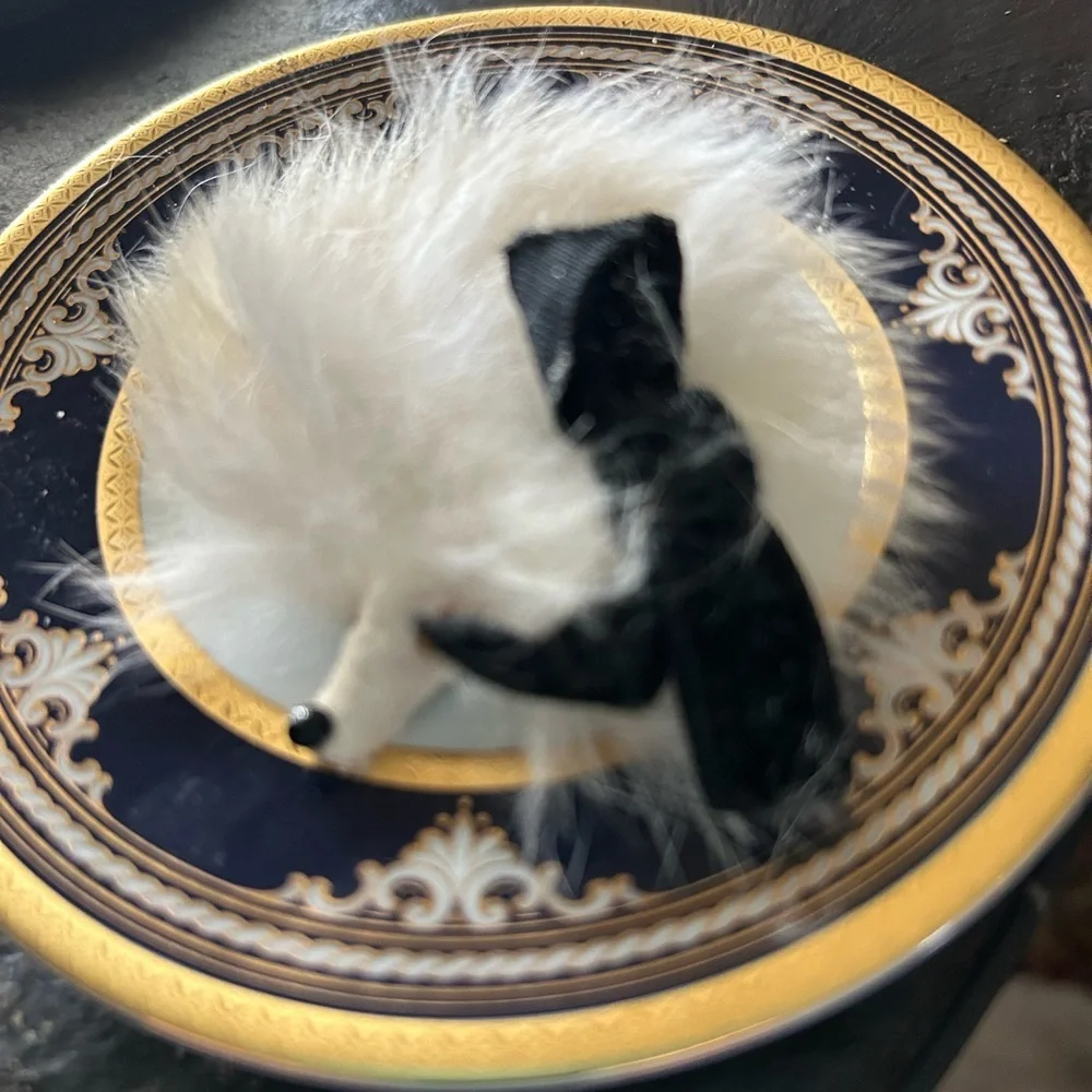 Vintage Rabbit Fur Dog Brooch